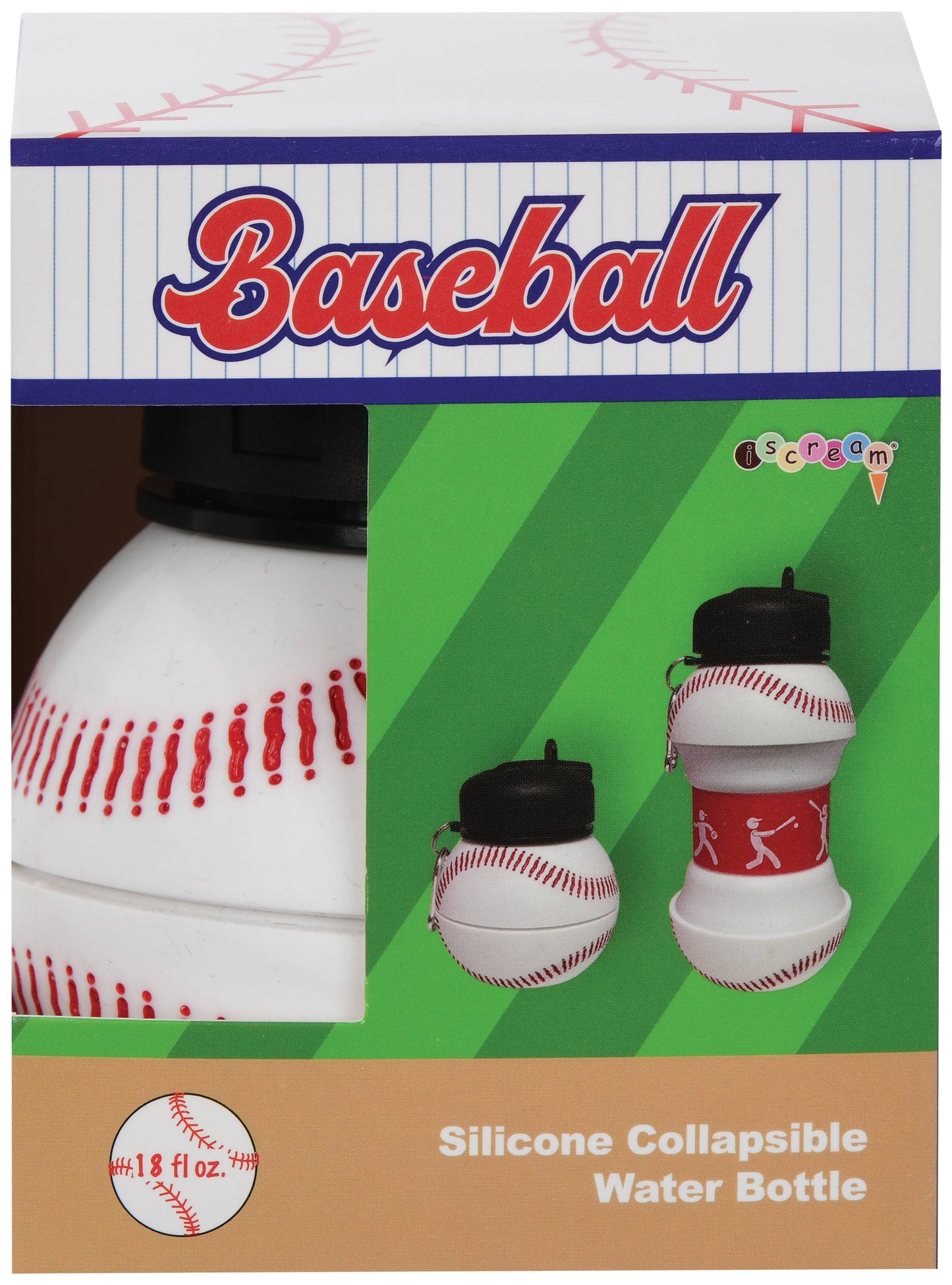 Baseball Silicone Collapsible Water Bottle