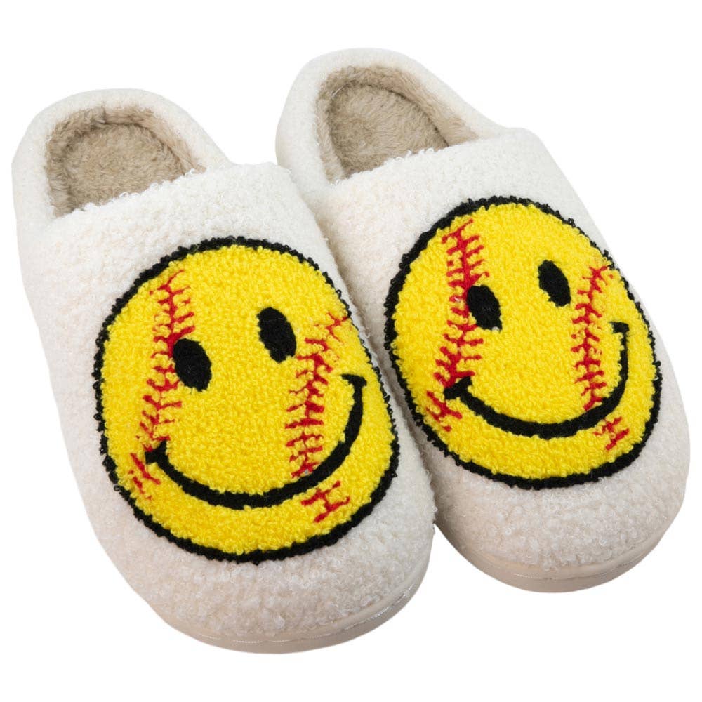 Softball Happy Face Women's Slippers