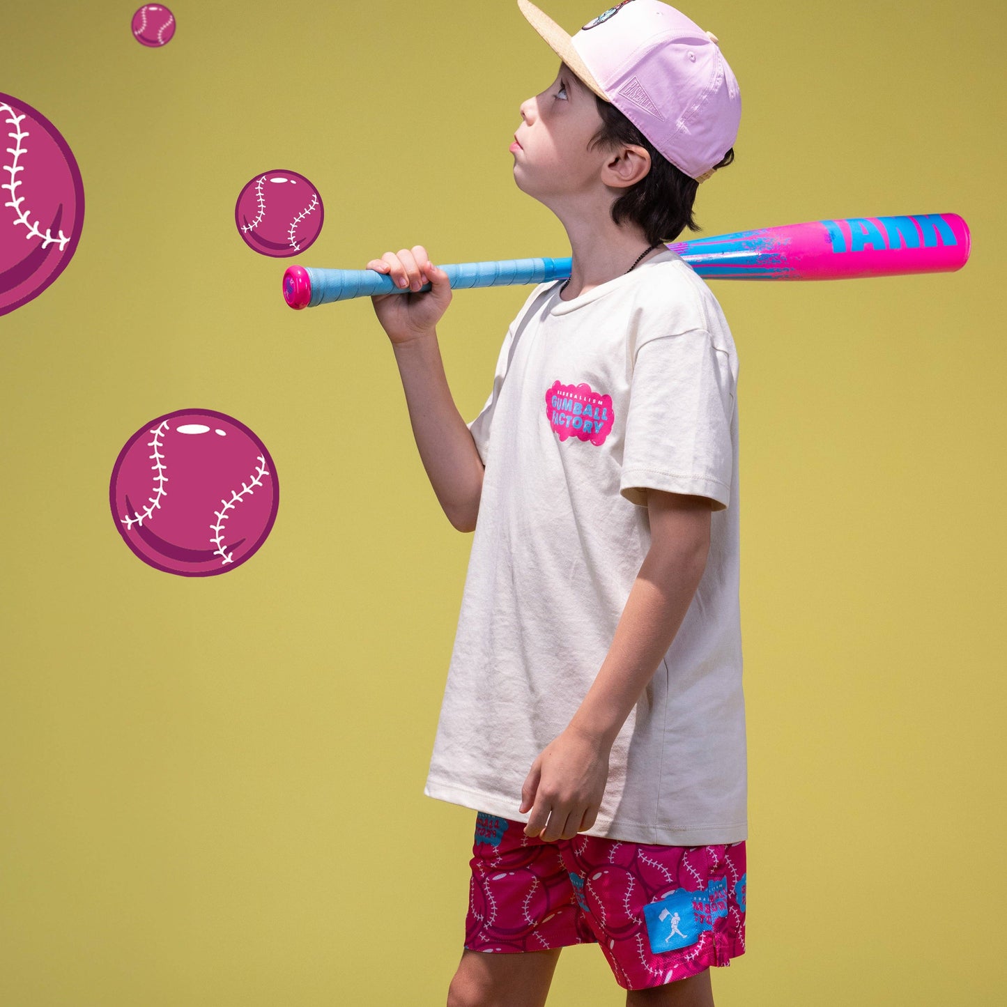 Gumball Factory Diamond Air Mesh Shorts (Pink) - Youth