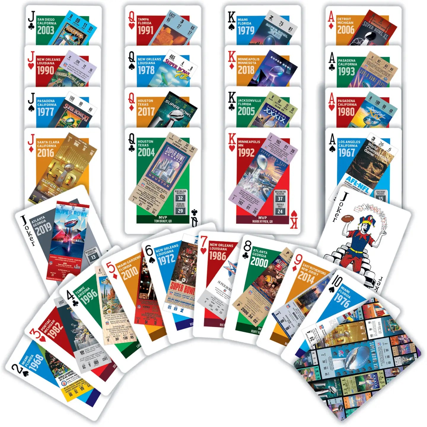 NFL Super Bowl Ticket Playing Cards