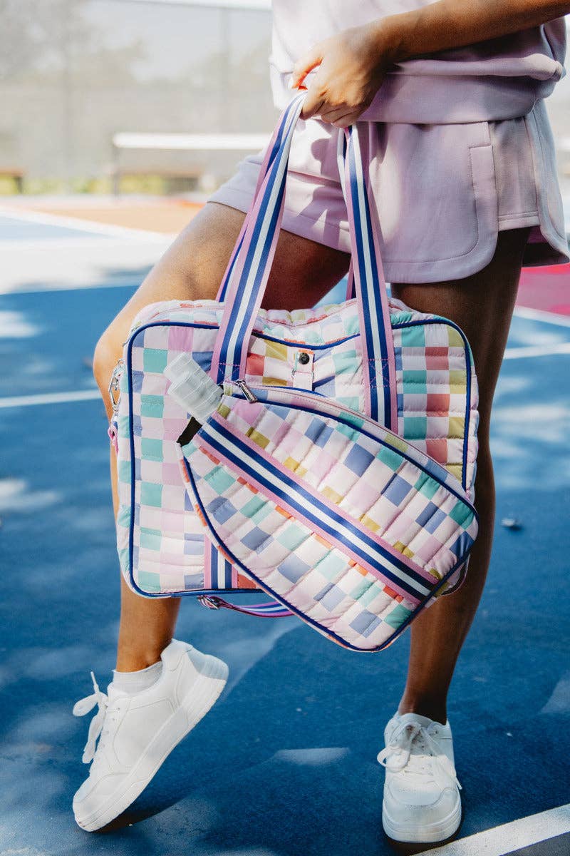 Multicolored Checker Pickleball Bag