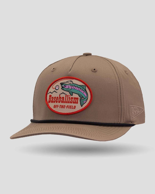 Fishing Club Patch Rope Cap - Brown