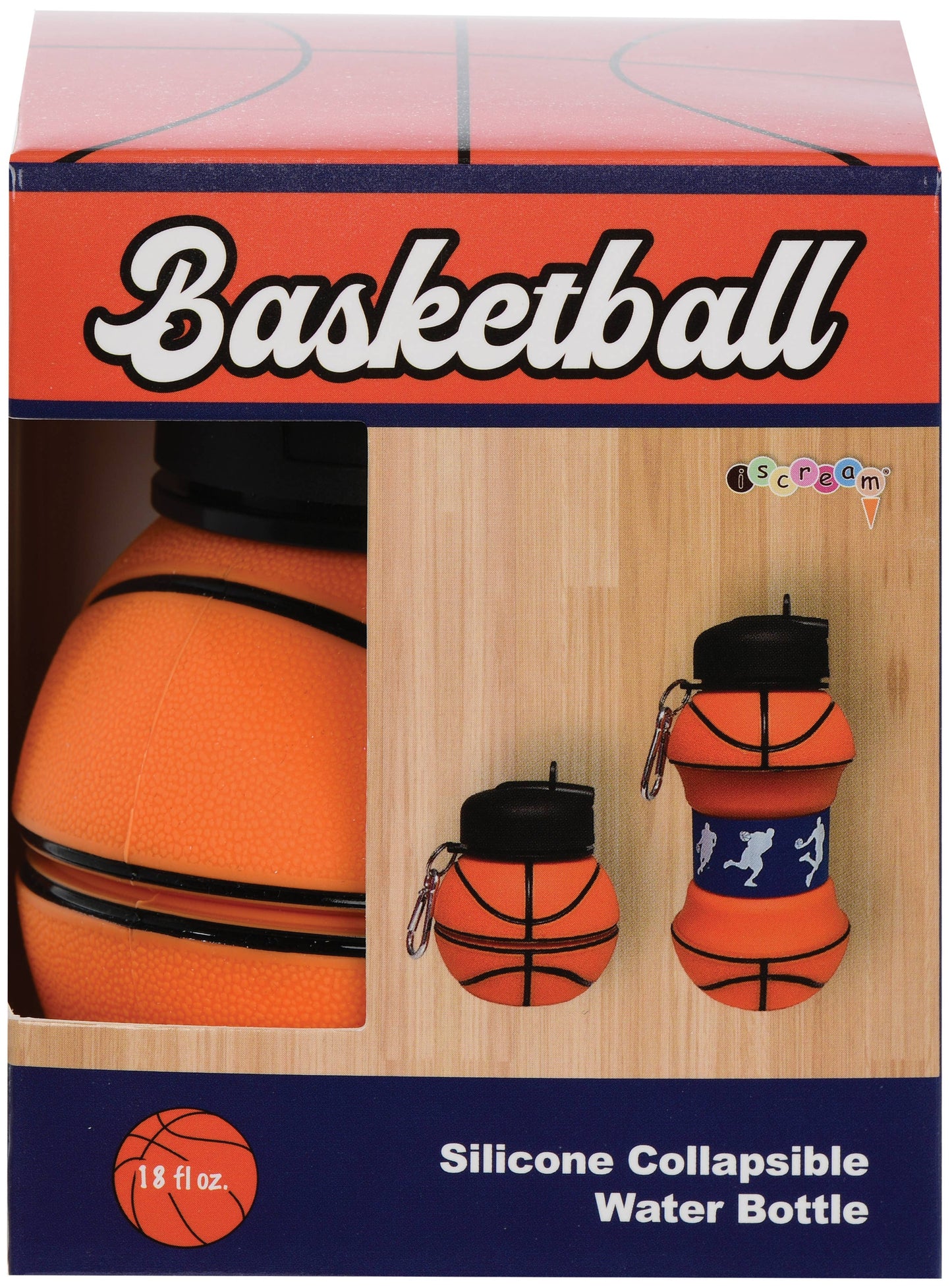 Basketball Silicone Collapsible Water Bottle