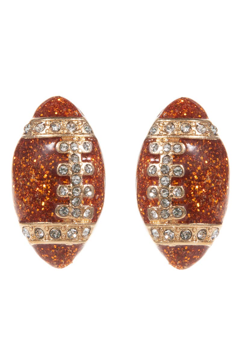 Game Day Football Shaped Enamel Post Earrings