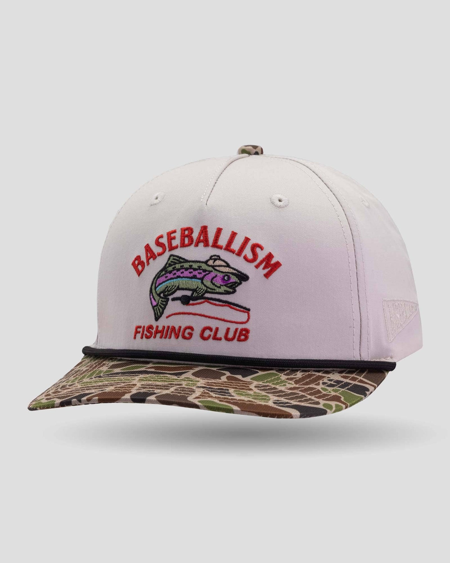 Fishing Club Angler Five Panel Rope Cap - Camo